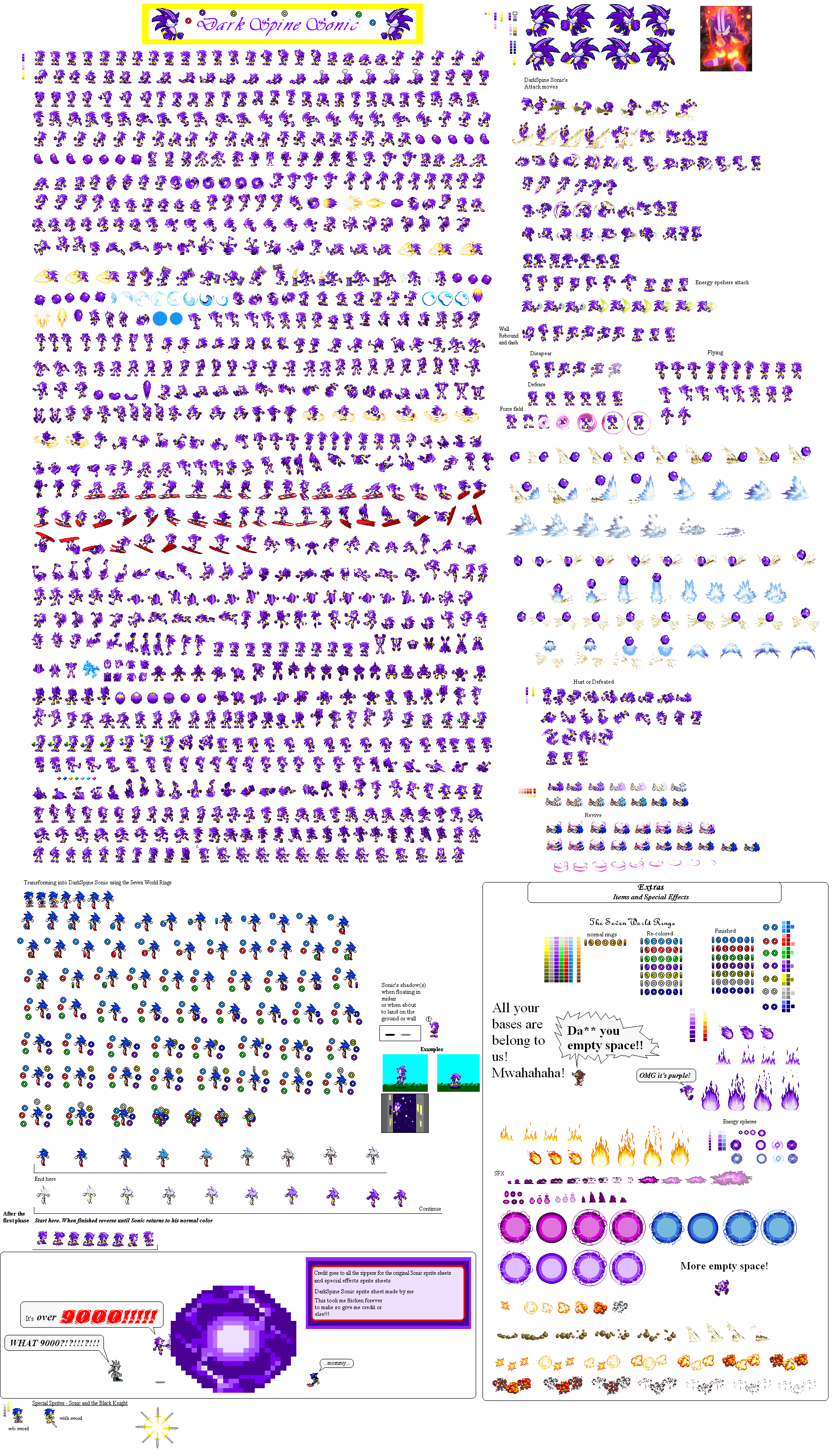 Dark Spine Sonic sprite sheet by razorthecurse on DeviantArt