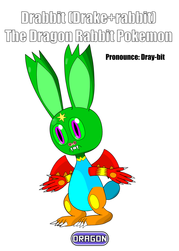 Drabbit (Dragon Rabbit) Fakemon by redballbomb on DeviantArt