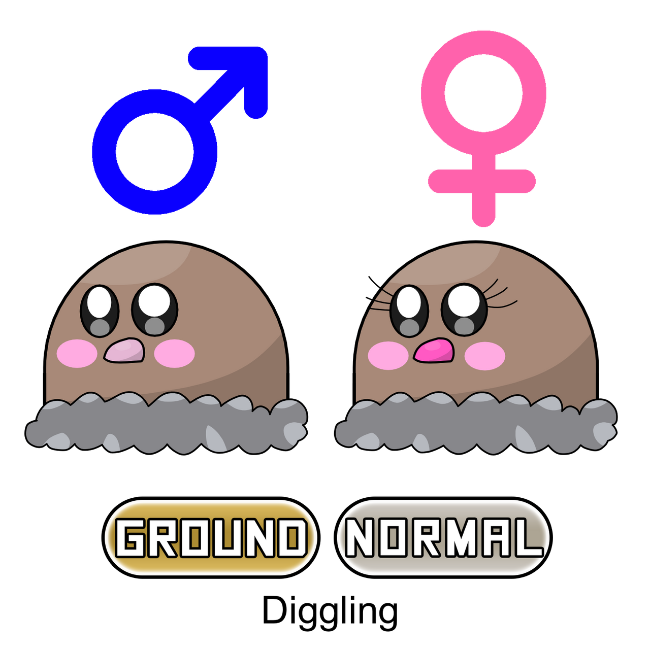 Diggling (Diglett's pre-evolution) by redballbomb on DeviantArt