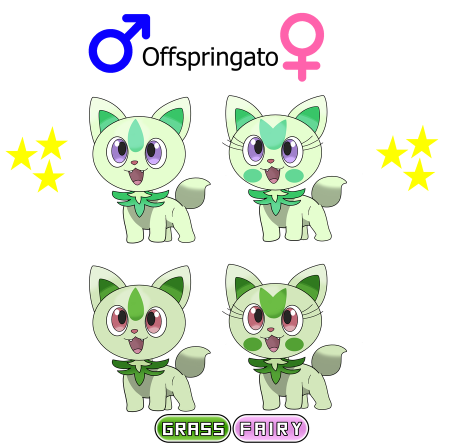 Offspringato (Sprigatito's pre-evolve form) by redballbomb on DeviantArt