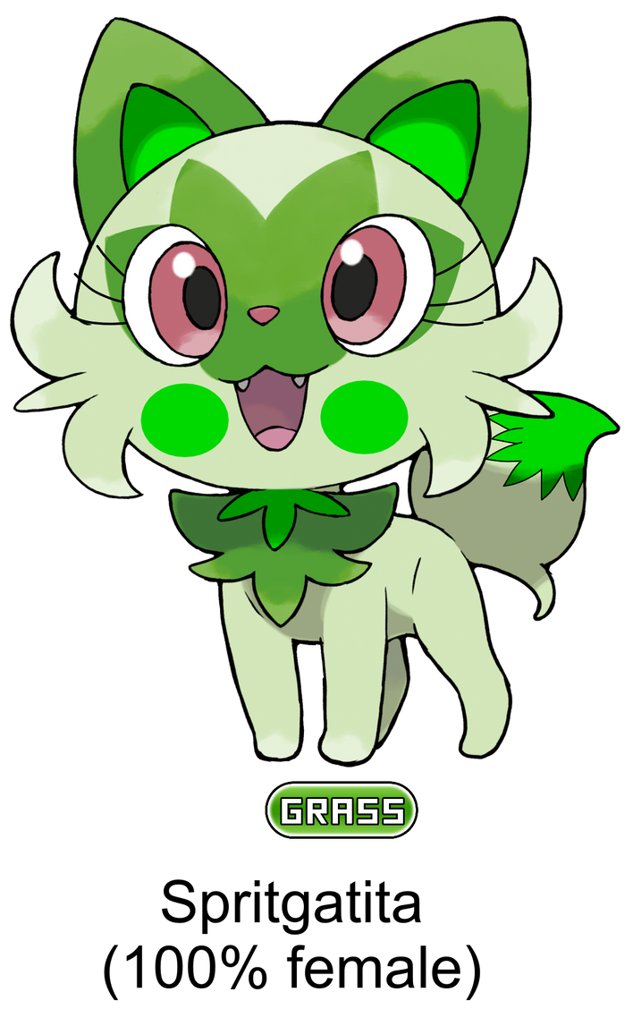 Sprigatita (Sprigatito's female counterpart) by redballbomb on DeviantArt