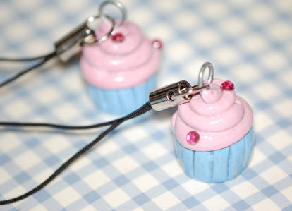 Mini Pink Blue Cupcake Charms