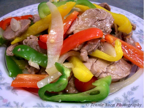 Sliced Pork and Bell Peppers by sweetcivic