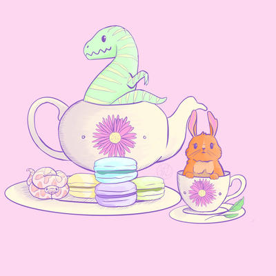 Tea-Rex and friends by roguebleu on DeviantArt