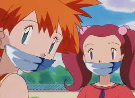 Misty and Sakura gagged