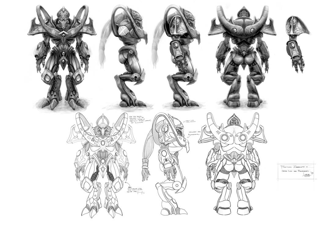 Protoss Design Protoss Zealot, CharacterSheet by AncientSources on DeviantArt