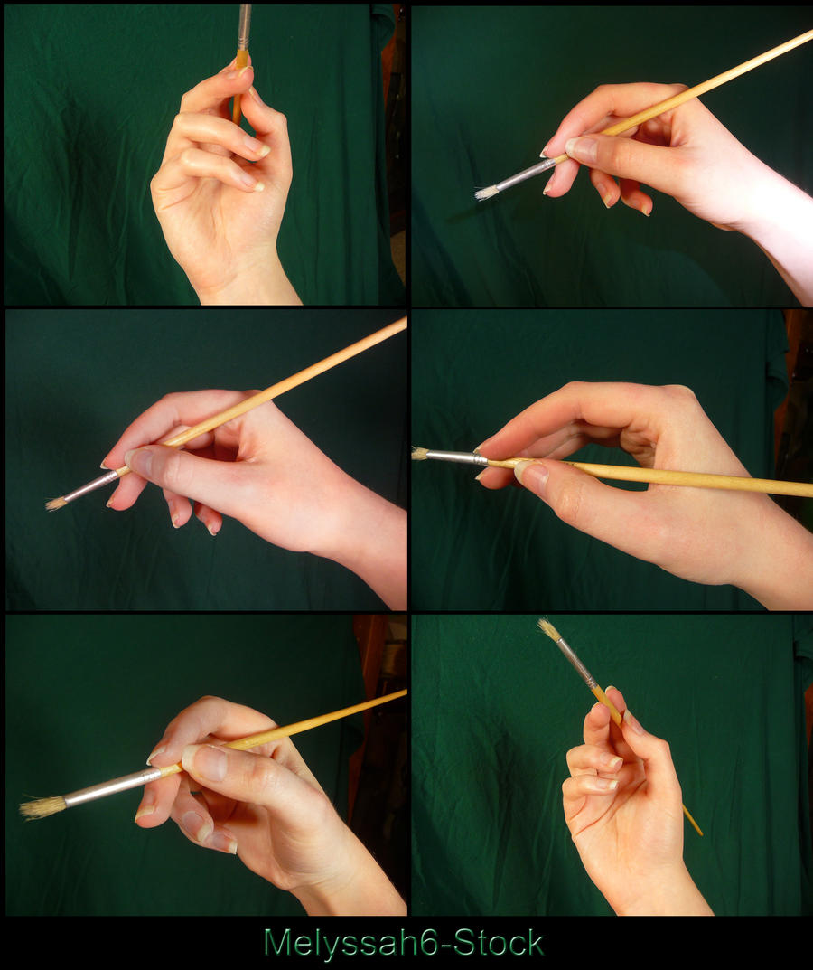 Hand Pose Stock - Holding Paintbrush