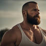 A large muscular white man