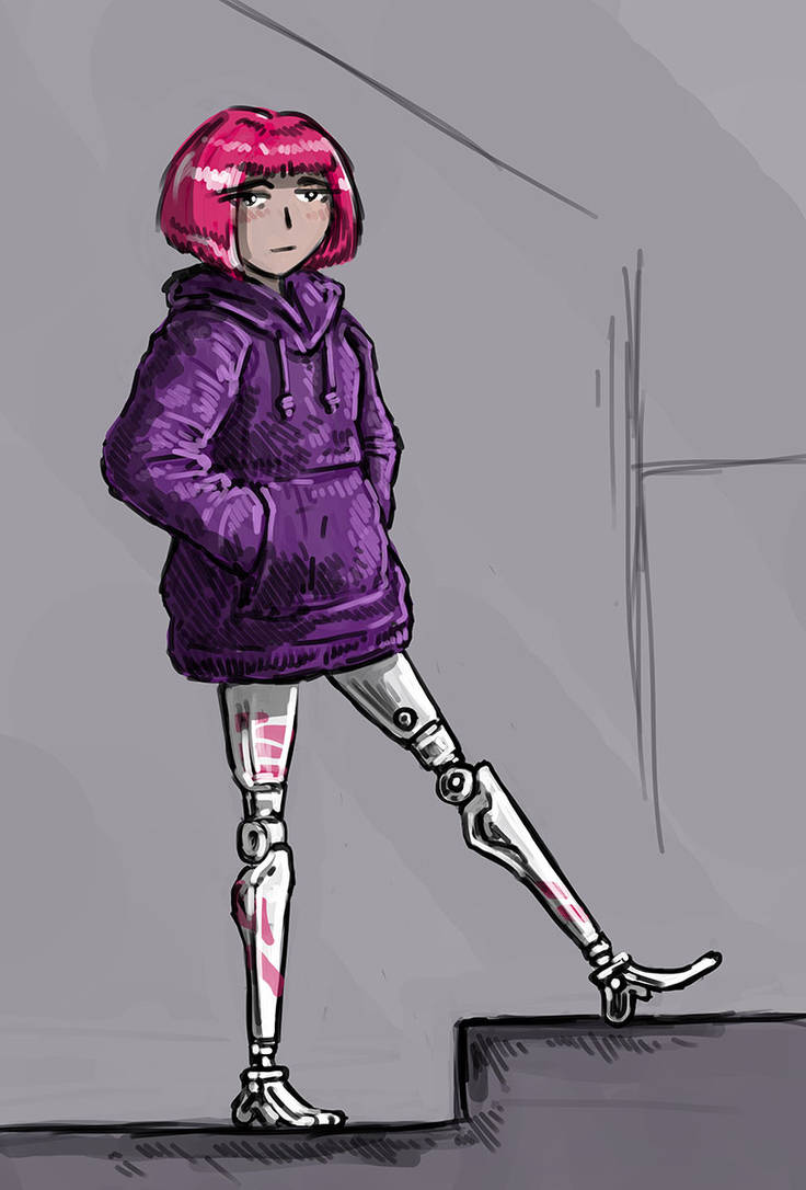 Cyberpunk legless girl by hielga on DeviantArt