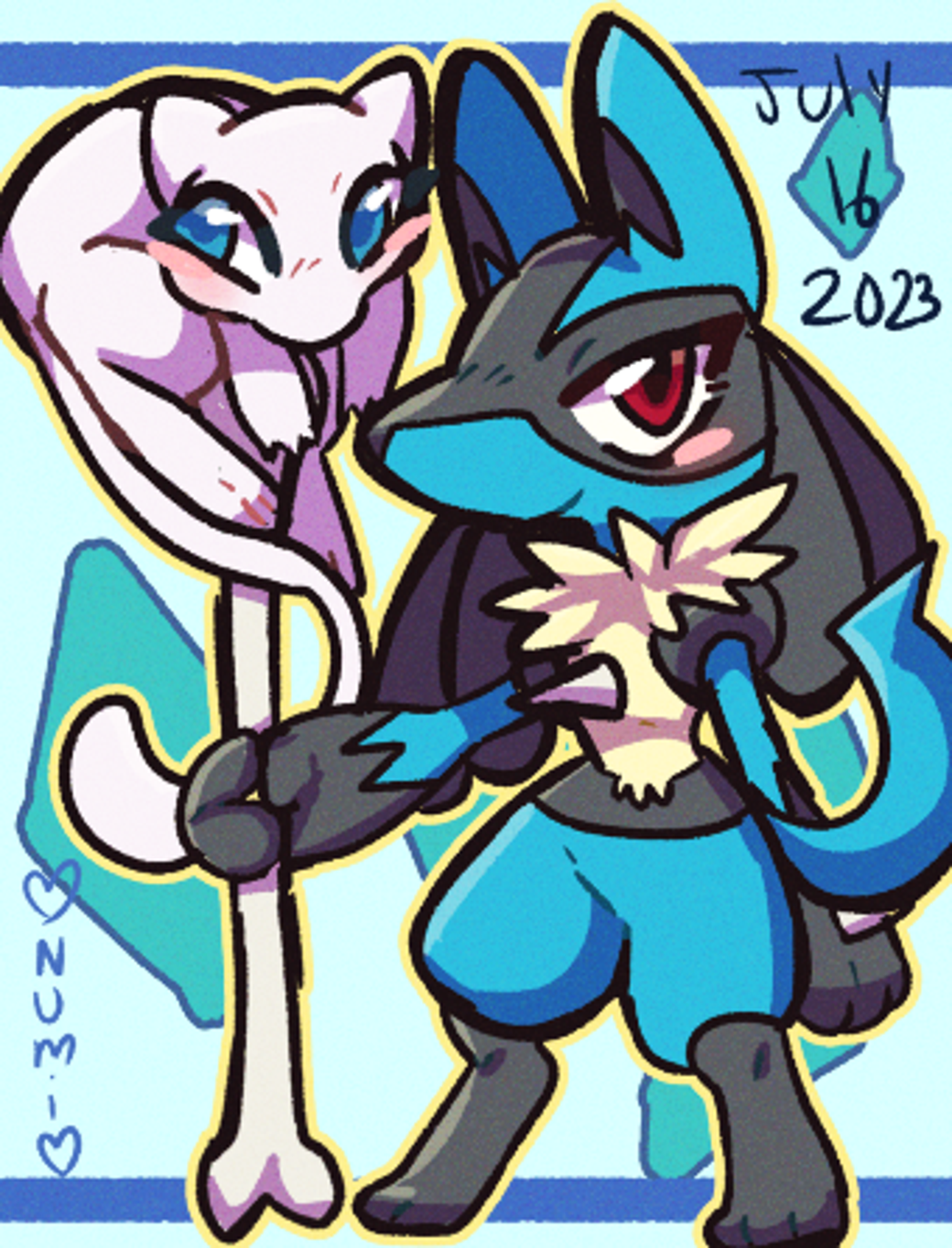 shiny lucario and mew « Pokémon Fanart