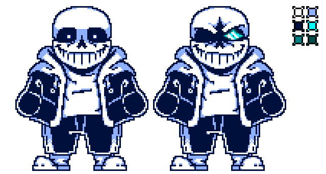 Undertale - Sans (Battle Sprites v2) by ItsJustDiamond on DeviantArt