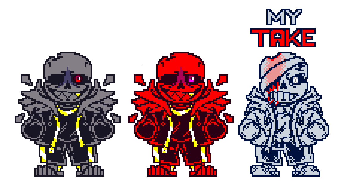 🧩Goob🧩 on X: OKAY I decided to draw my own sans battle sprites