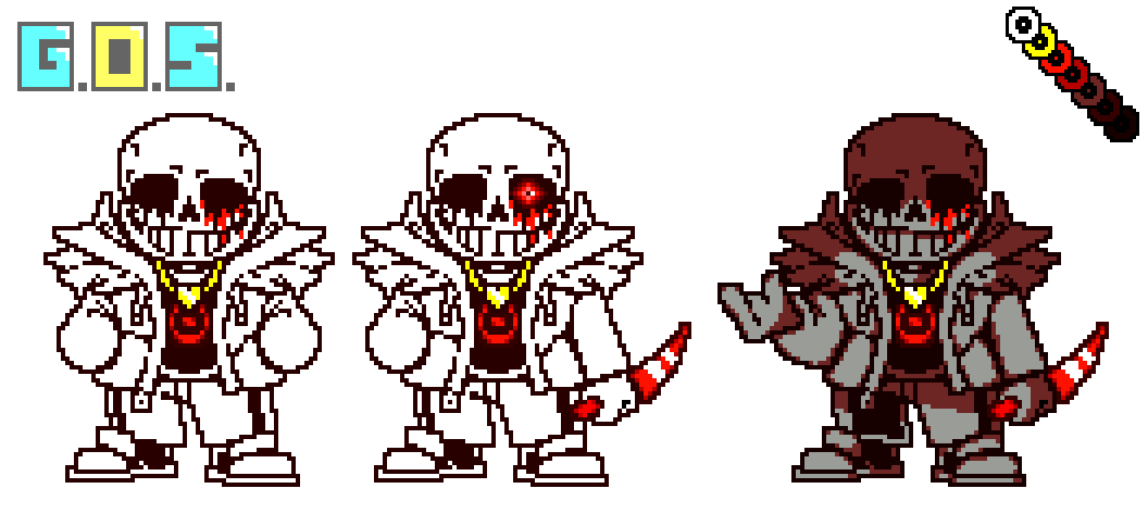 Killer sans knifeless pixel art