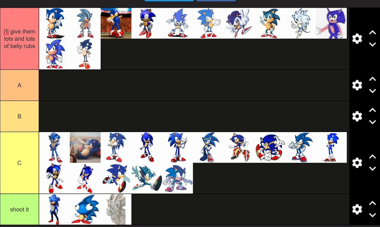 Sonic Ranking Chart my sonic tier list by snoopdogmyers on DeviantArt