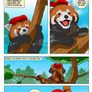 cheerful red panda climbs a tree to enjoy page1/2