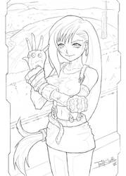 Tifa Lets Get Ready Line Art