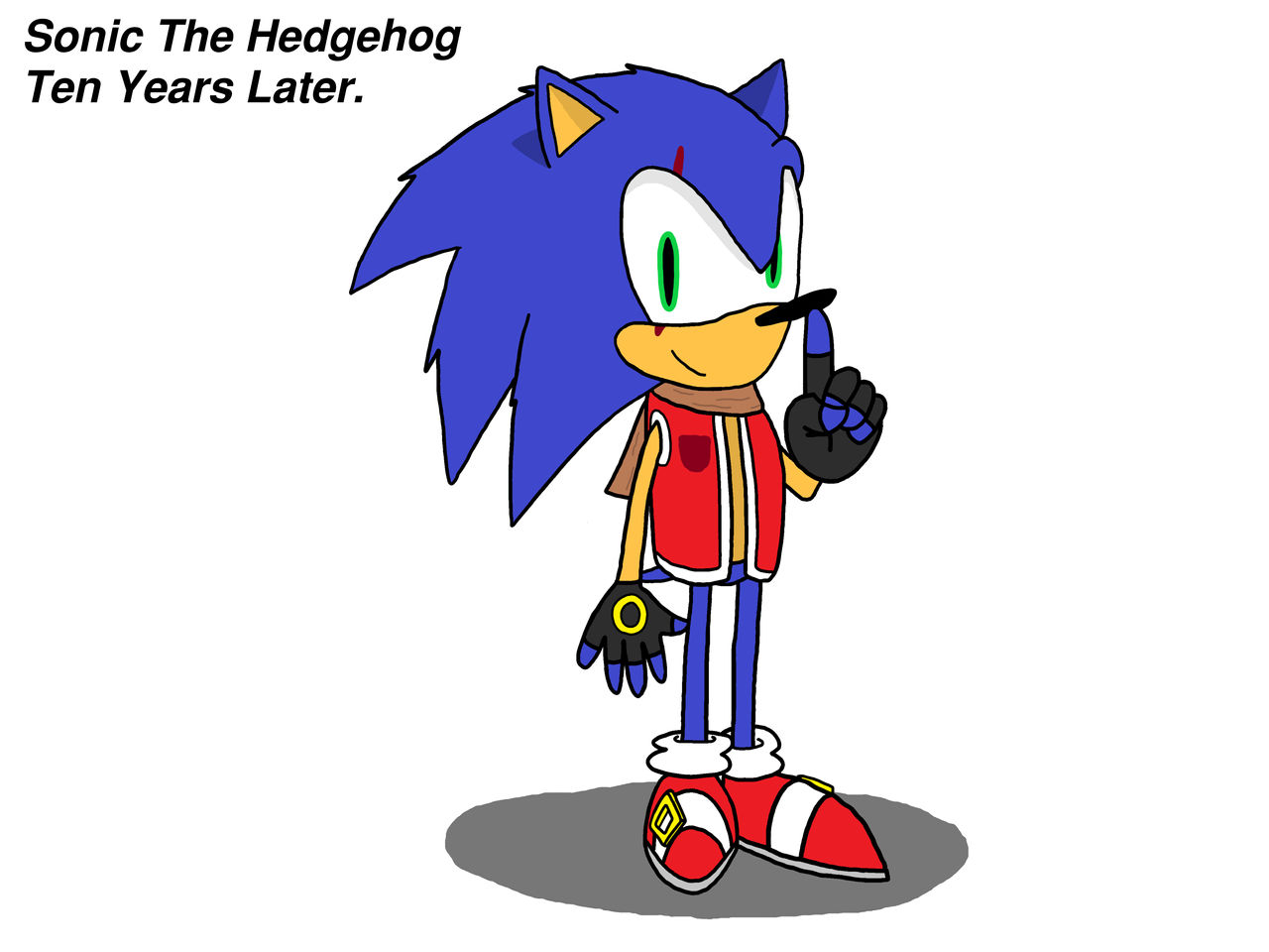 Sonic from Sonic 10 years later by SonicTheArtMaker on DeviantArt