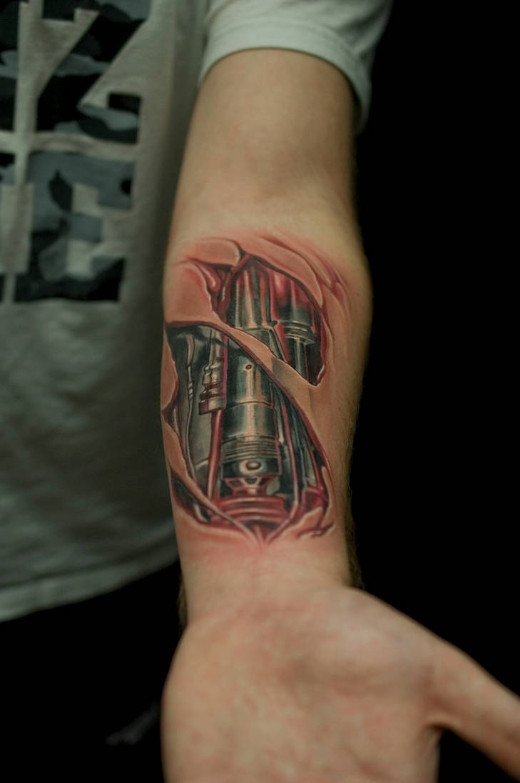 split skin terminator by tattooneos on DeviantArt