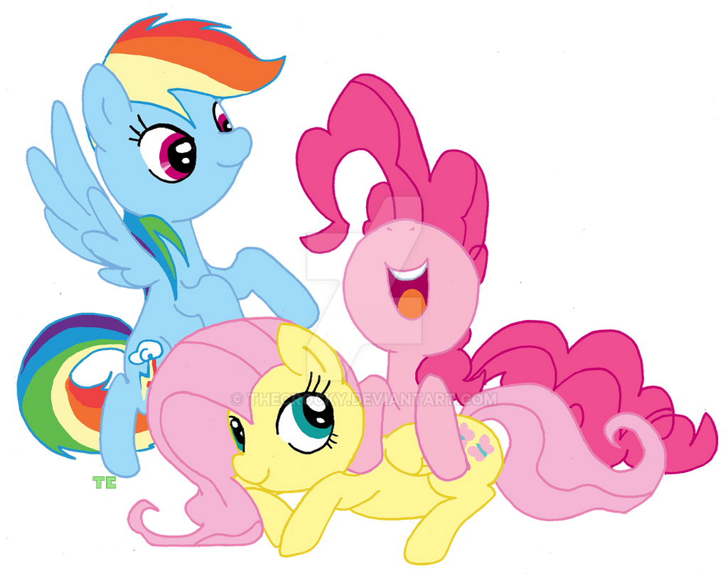 Mlp Pinkie Pie Fluttershy Rainbow Dash By Thecrocky On Deviantart