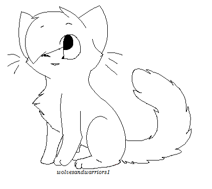 Ms paint Chibi Cat lineart