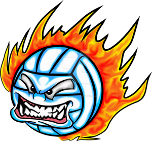 Volleyball on fire