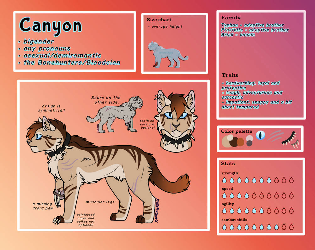 Canyon reference sheet 2023 by XWildfeatherX on DeviantArt
