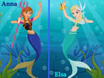 Anna and Elsa as mermaids by Principal-Kuno-Waifu