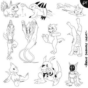 Digimon: Rookie lineart bundle | G3! Style