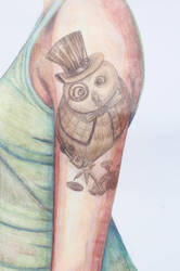 Steampunk Owl Tattoo Design