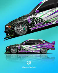 BMW E36 sedan drift spec livery design 