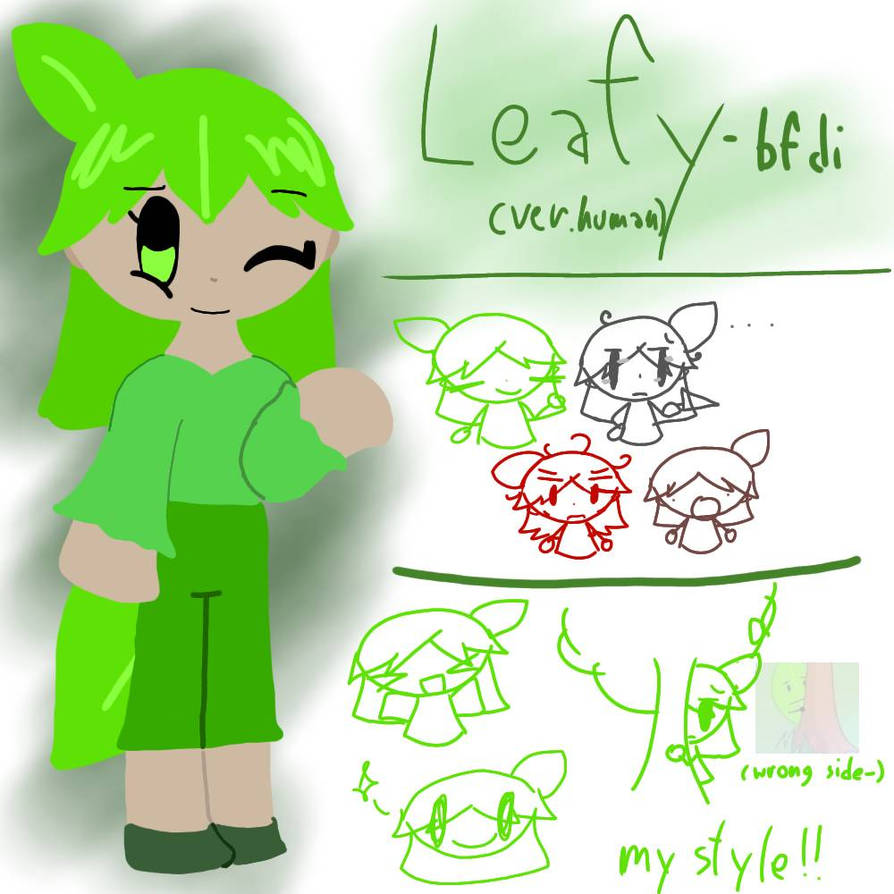 LEAFY (BFDI) ver.human + my style by chinjangkungTH on DeviantArt