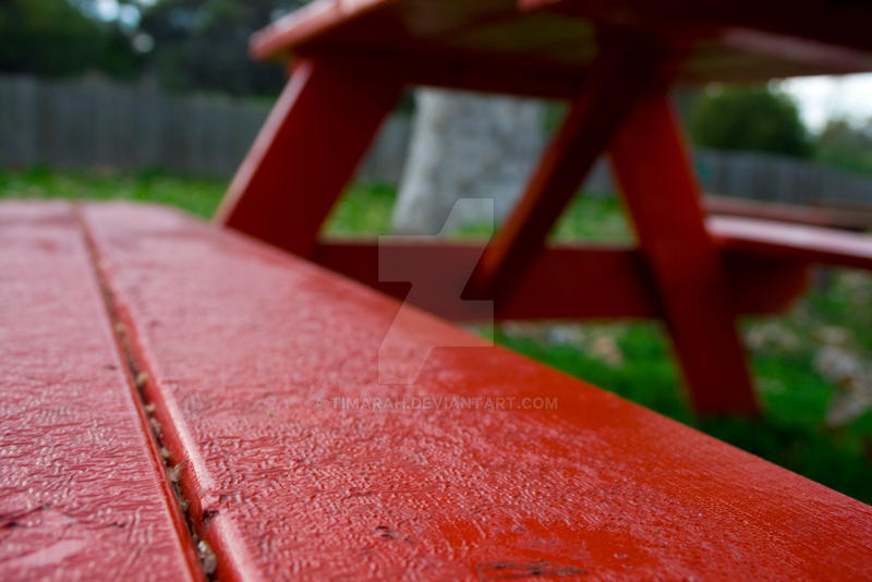 Red Picnic bench by Timarah on DeviantArt
