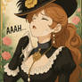Elegant lady sneezing