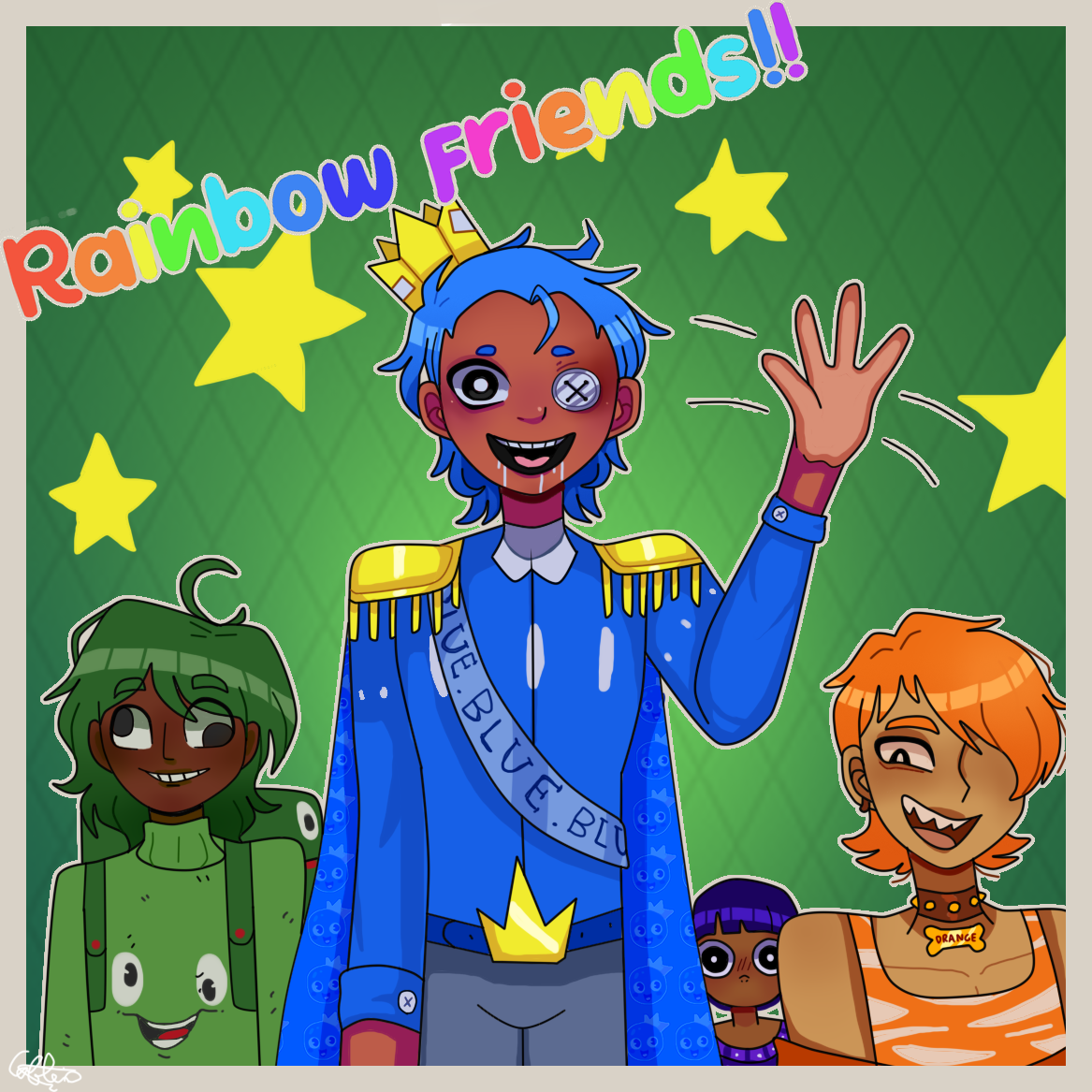 Blue, green and orange (Rainbow Friends) by xXfLuffyFurryXx on DeviantArt