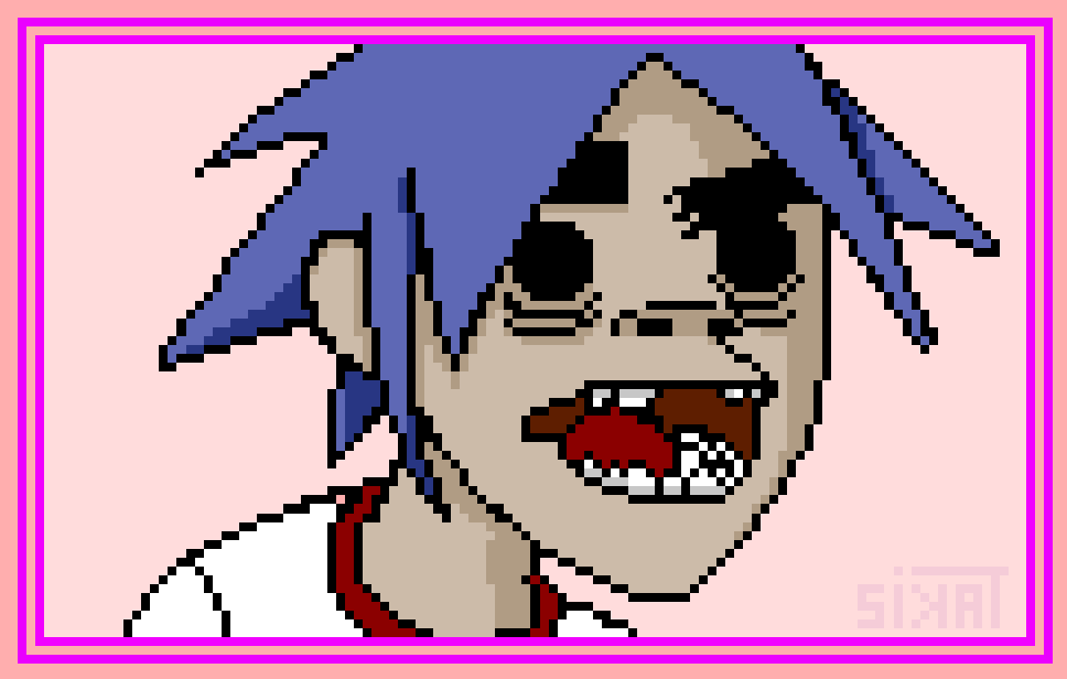 Art,Pixel Art Of 2d,Gorillaz 2d Pixel By Pacmansikat On Deviantart,Pixel .....