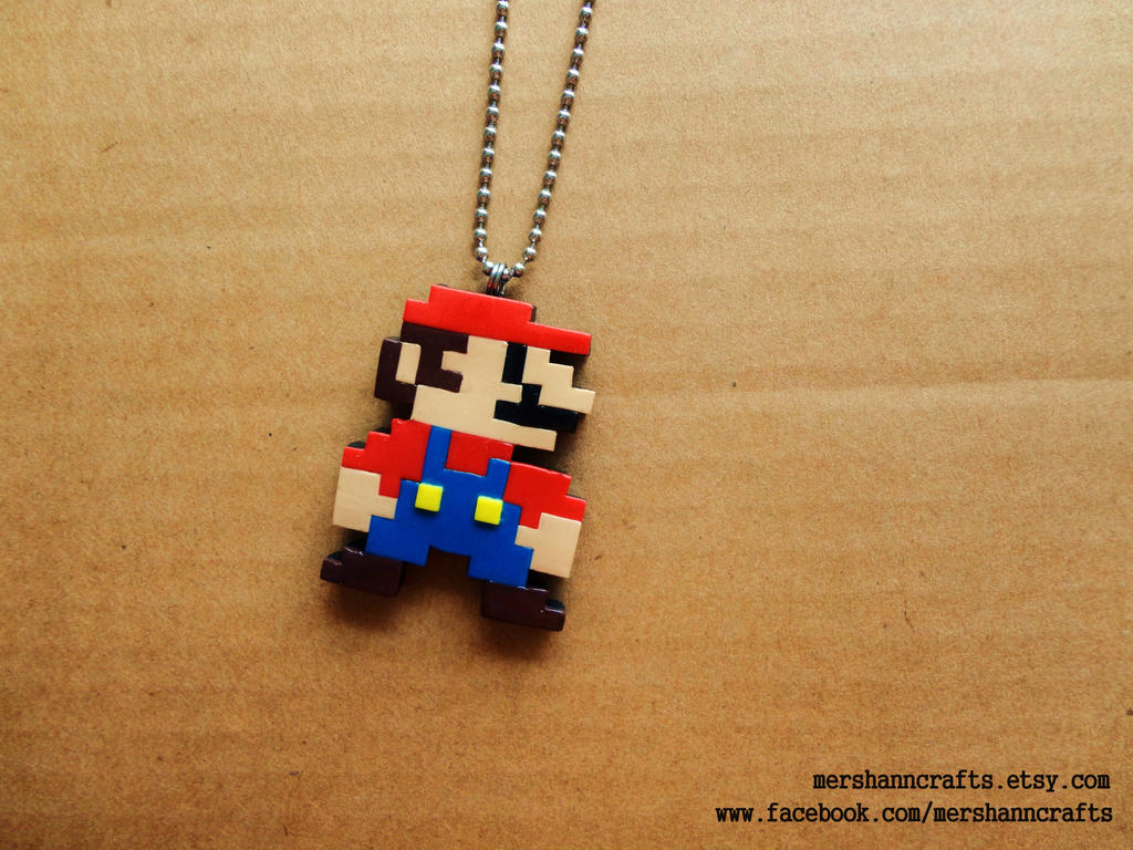 Super Mario 8bit Pixel Necklace By Mershanncrafts On Deviantart Super Mario 8bit Pixel Necklace By Mershanncrafts