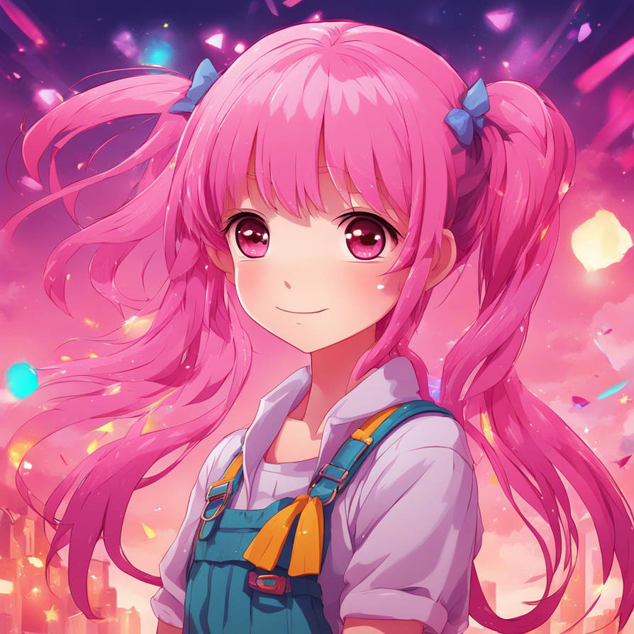 Pink Haired Little Girl