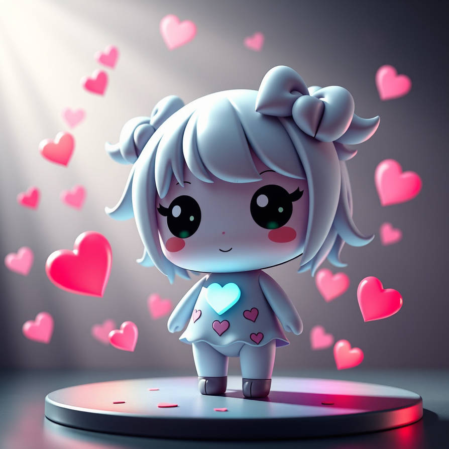Chibi cute kawaii hearts rainbow