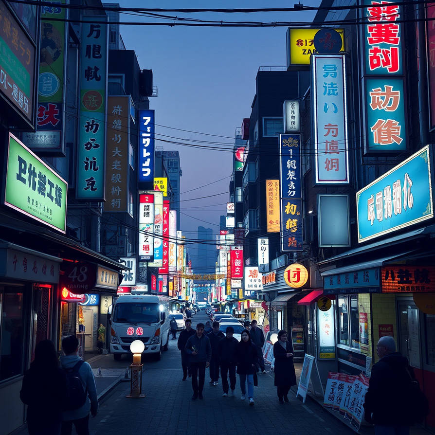 Korean neon city