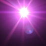 Lens flare pink light background