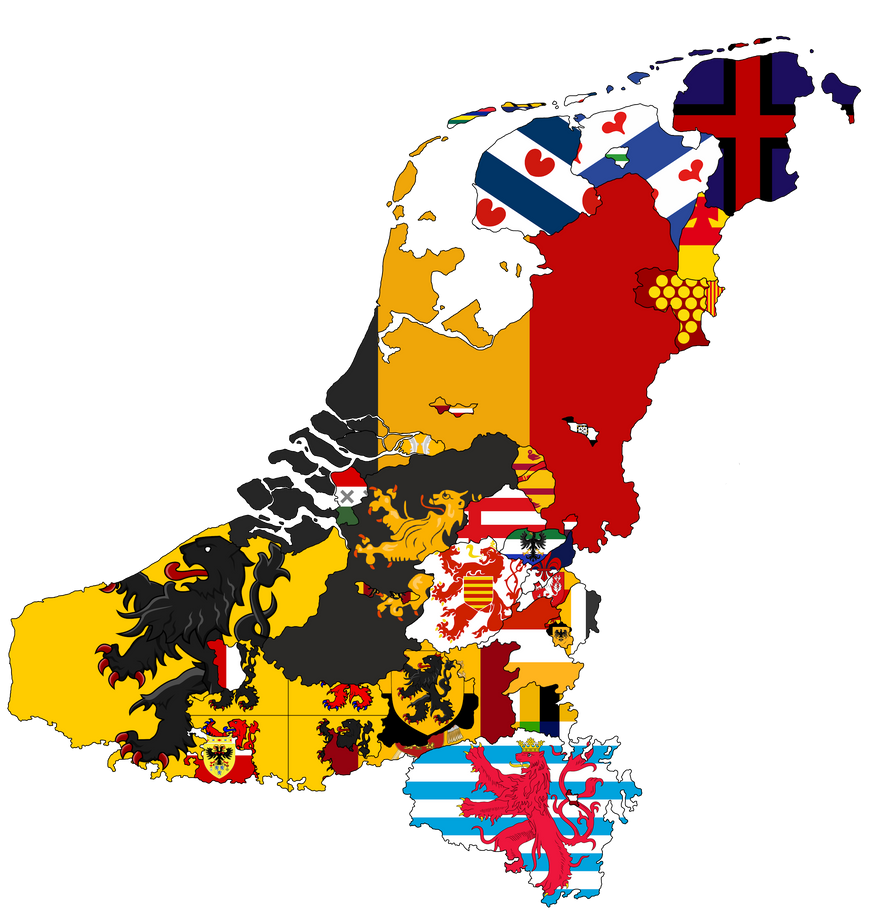 Flag map of the Low Countries: With borders by DaenBaess on DeviantArt