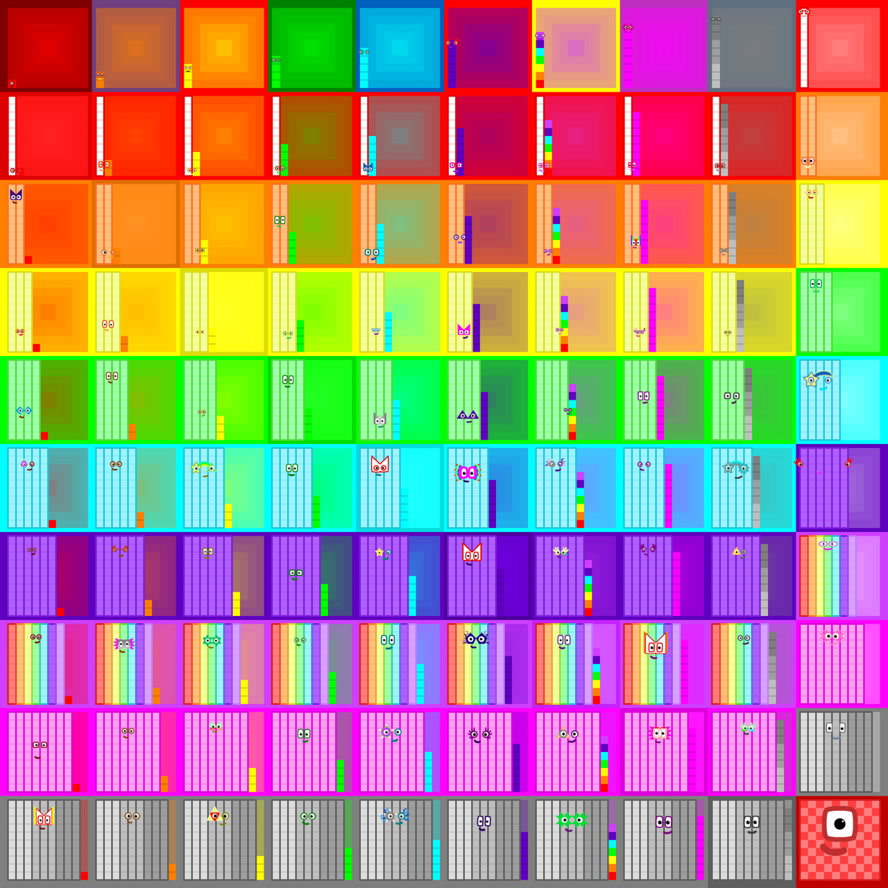 Numberblocks 1 to 100 Chart Early Design by Spongeblocks7 on DeviantArt