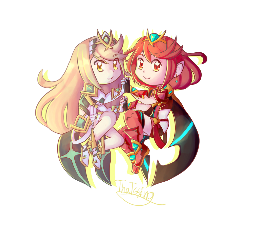 Pyra And Mythra by ThaIssing on DeviantArt