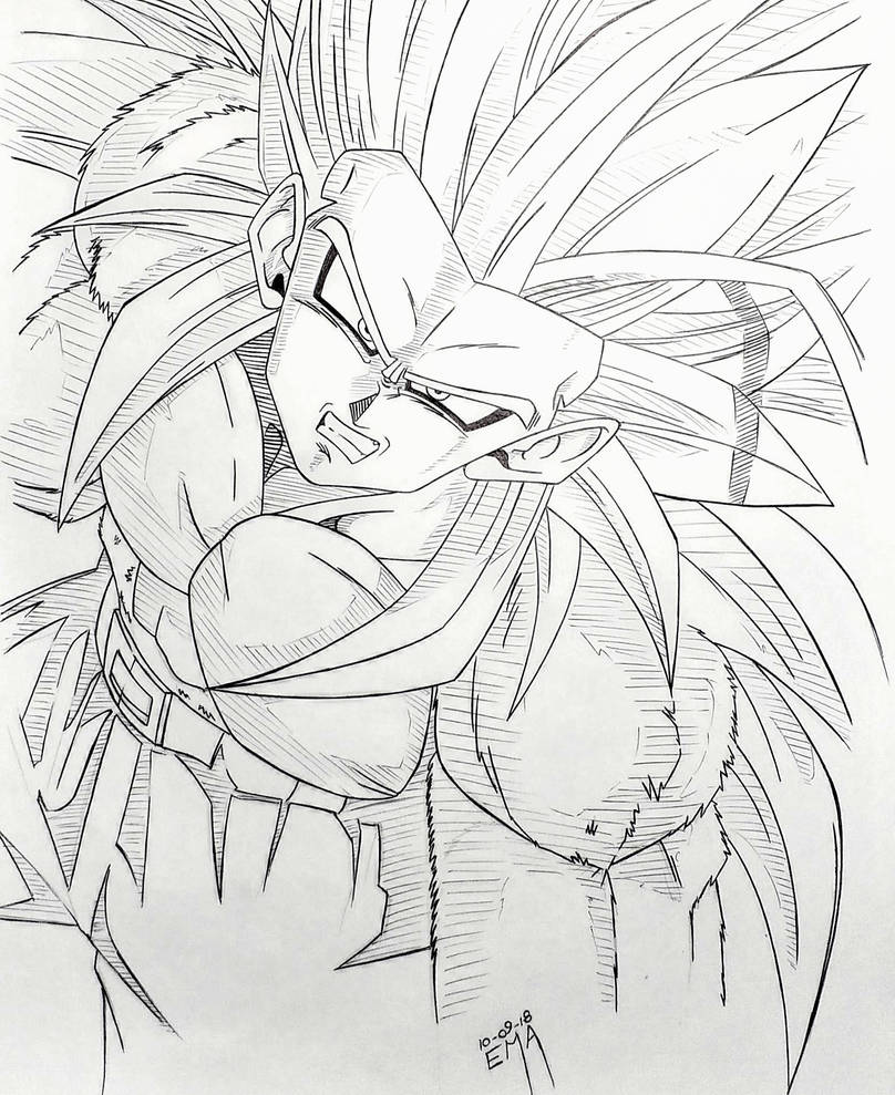 Ssj5 Drawing draw fanart gohan ssj5 ink by emadibufan on DeviantArt
