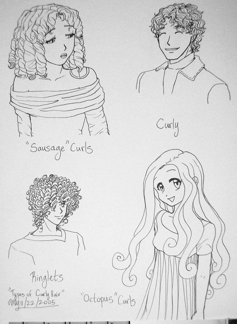 Curly hair Drawing Reference and Sketches for Artists