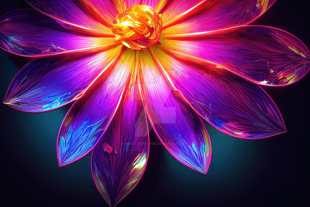 Neon Flower by bkkillustrator on DeviantArt