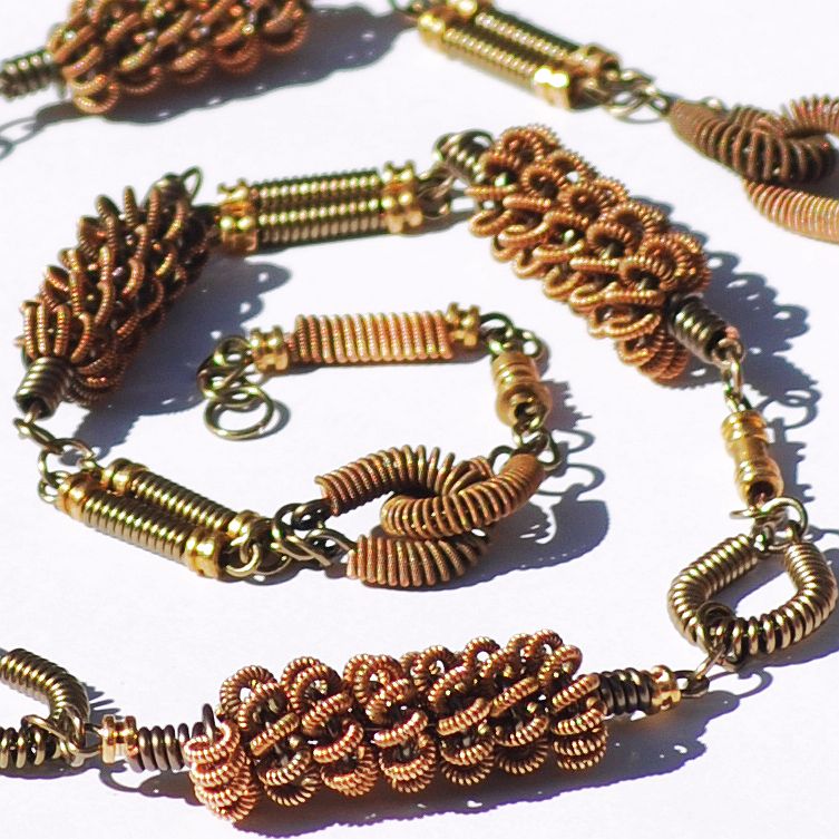 Bronze Guitar String Necklace by Tanith-Rohe