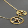Steampunk Jewelry Brass Clock Gear Necklace