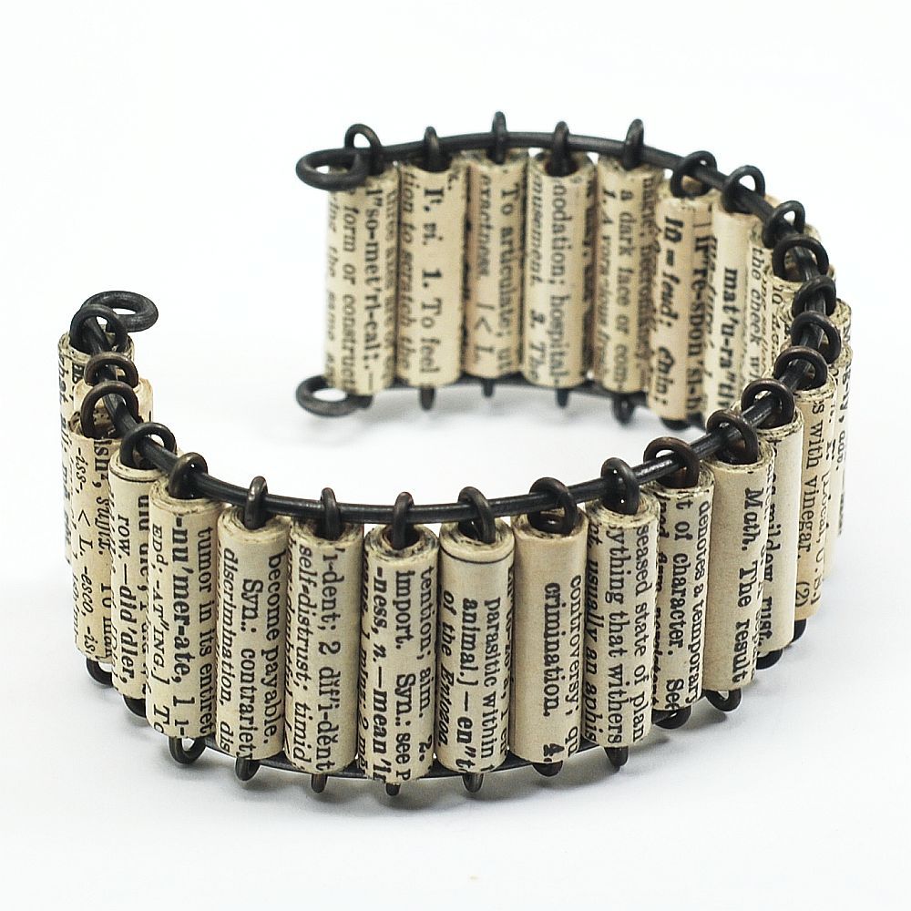 Paper Bead Jewelry- Dictionary Cuff Bracelet