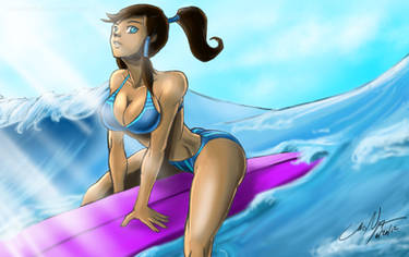 Korra surfing